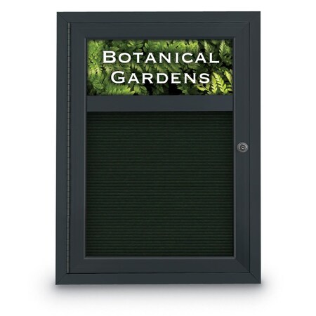 United Visual Products Indoor Enclosed Combo Board, 42"x32", Brnz Frame/Blk Porc & Dark Spruce UVCB4232BZ-BLKPORC-DRKSPR